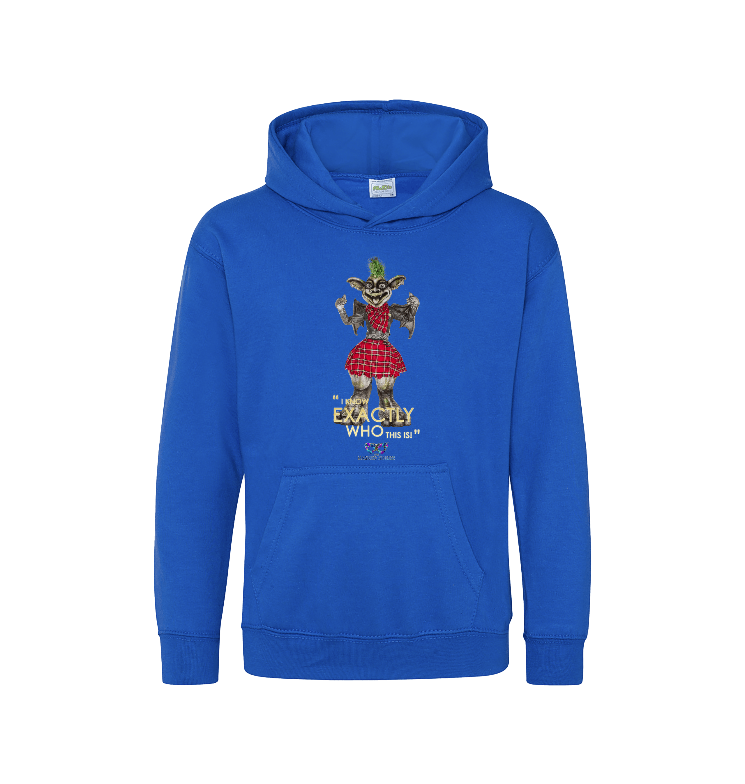 Royal Blue Printed Kids Hoodie Front